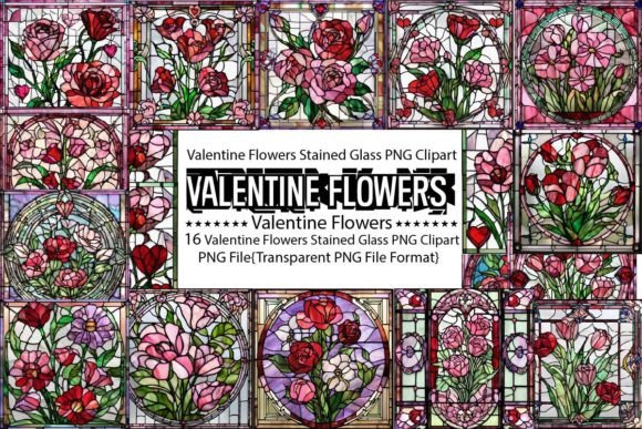 Download Valentine Flowers Stained Glass Tumbler - Premium Resources